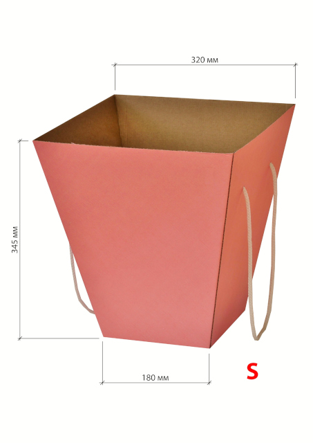картинка Коробка для цветов 180*320*345 S  розовая 10шт./уп.  от ООО Яркий Мир